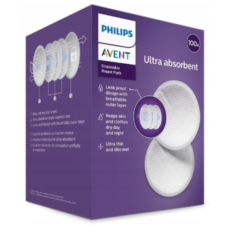 Jednorazové vložky Philips Avent biele 100 ks.